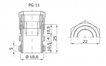 Presse-étoupe en polymère antichoc gris RAL7035 PAS PG 11 pour câbles de 8 à 10.5mm IP66 (GW52003)