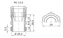 Presse-étoupe en polymère antichoc gris RAL7035 PAS PG 13,5 pour câbles de 9 à 12.5mm IP66 (GW52004)