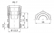 Presse-étoupe en polymère antichoc gris RAL7035 PAS PG 7 pour câbles de 3 A 6mm IP66 (GW52001)