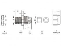 Presse-etoupe ip68 pg-29 (3.0 - 6.5mm) (CGPG7)