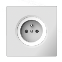 Prise 2P avec terre 16A-250V~ Blanc glossy - Collection DOM de Fontini (85208051)