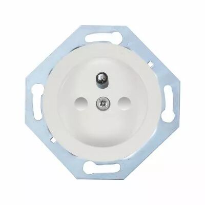 Prise 2P+T avec couvercle blanc et protection enfant (DSR Z1-Z1-0-00-0-0-00)