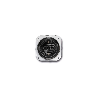 Prise 2P+T Schuko en porcelaine noire - Garby colonial (31212272)