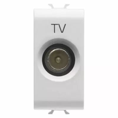 Prise coaxiales tv blindage classe a - connecteur iec m�le 9,5mm - passante 10 db - 1 module - blanc - chorus