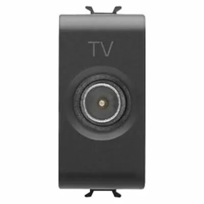 Prise coaxiales tv blindage classe a - connecteur iec m�le 9,5mm - passante 5 db - 1 module - noir - chorus