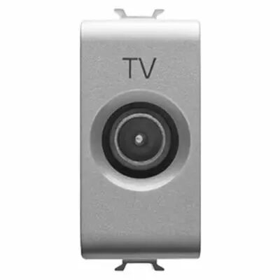 Prise coaxiales tv blindage classe a - connecteur iec m�le 9,5mm - passante 5 db - 1 module - titane - chorus