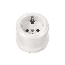 Prise de courant Schuko 2P+T en porcelaine blanche Garby Fontini (30202172)