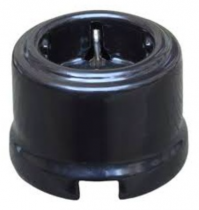 Prise de courant Schuko 2P+T en porcelaine noire Fontini Garby