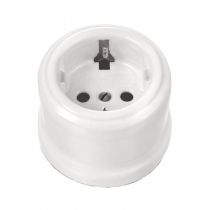 Prise de courant Schuko 2P+T porcelaine blanche Fontini Garby (FONT30202175)