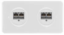 Prise double RJ45 bakelite/duroplaste blanche (100726)