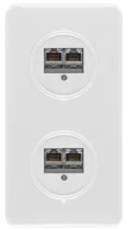 Prise double RJ45 bakelite/duroplaste blanche (100726)