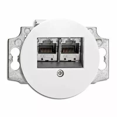 Prise double RJ45 porcelaine (181978)