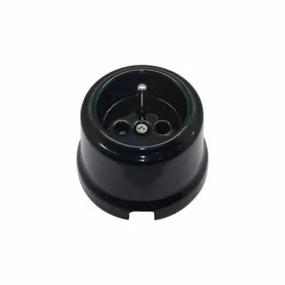 Prise en saillie en porcelaine noire - Gamme Retrocharm