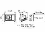 Prise encastrable cee + fusible + interrupteur unipolaire + filtre