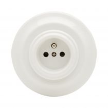 Prise encastrable en porcelaine blanche - Gamme Retrocharm