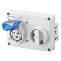 Prise fixe horizontale sans interrupteur de blocage - sans fond protégée - 2p+t 16a 230v 6h sbf - ip44 (GW66104)