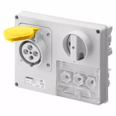 Prise fixe horizontale sans interrupteur de blocage - sans fond prot�g�e - 2p+t 32a 110 v 4h cbf - ip44 (GW66134)