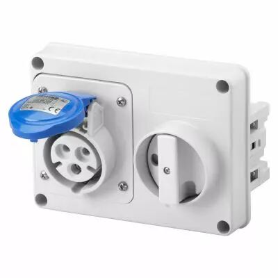 Prise fixe horizontale sans interrupteur de blocage - sans fond prot�g�e - 2p+t 32a 230v 6h sbf - ip44 (GW66115)