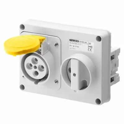 Prise fixe horizontale sans interrupteur de blocage - sans fond prot�g�e - 3p+n+t 32a 110 v 4h sbf - ip44 (GW66114)