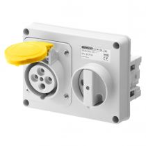 Prise fixe horizontale sans interrupteur de blocage - sans fond protégée - 3p+n+t 32a 110 v 4h sbf - ip44 (GW66114)