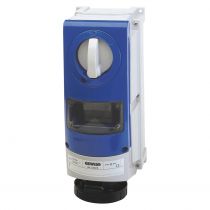 Prise fixe vertical avec interrupteur de blocage - avec fond étanche - 3p+t 16a 500v 7h cbf - ip66 (GW66960)