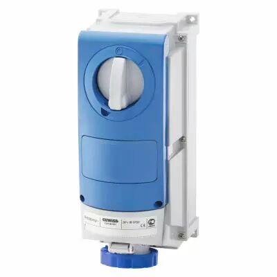 Prise fixe vertical avec interrupteur de blocage - avec fond �tanche - pour utilisation s�v�re - 3p+t 32a 230v9h - ip66 (GW66516
