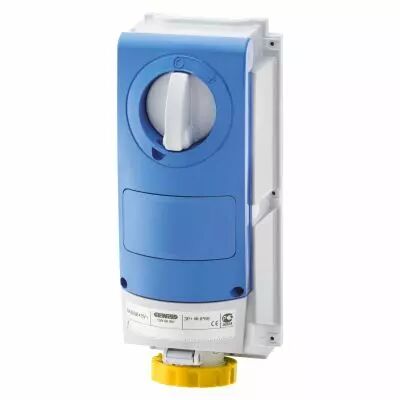 Prise fixe vertical sans interrupteur de blocage - sans fond �tanche - pour utilisation s�v�re - 2p+t 16a 110v4h - ip66 (GW66535