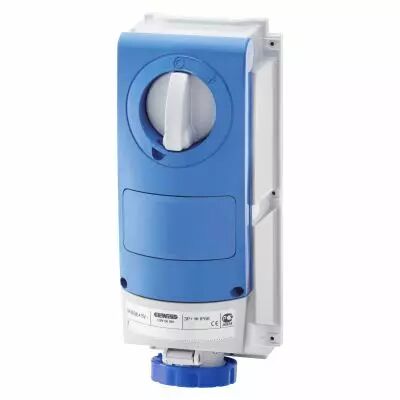 Prise fixe vertical sans interrupteur de blocage - sans fond �tanche - pour utilisation s�v�re - 2p+t 32a 230v 6h - ip66 (GW6654