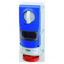 Prise fixe vertical sans interrupteur de blocage - sans fond étanche - pour utilisation sèvére - 2p+t 32a 400v 9h cbf - ip66 (GW