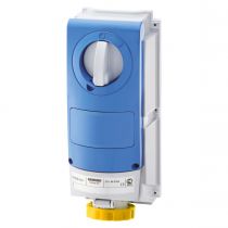 Prise fixe vertical sans interrupteur de blocage - sans fond étanche - pour utilisation sèvére - 3p+n+t 32a 110v 4h - ip66 (GW66