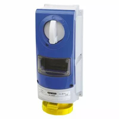 Prise fixe vertical sans interrupteur de blocage - sans fond �tanche - pour utilisation s�v�re - 3p+n+t 32a 110 v 4h cbf - ip66