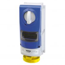 Prise fixe vertical sans interrupteur de blocage - sans fond étanche - pour utilisation sèvére - 3p+t 32a 110 v 4h cbf - ip66 (G