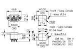 Prise iec chassis male 2 poles + terre  c6,3 haute temperature blanche