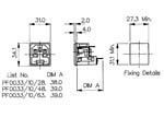 Prise iec chassis male 2 poles + terre /pf tir e3 c6,3