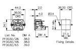 Prise iec chassis male 2 poles + terre 2 fusibles tir c:2,8