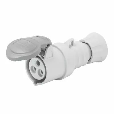 Prise mobile droite prot�g�e  IP44 2P+T 16A TRASF.12H (GW62714H)