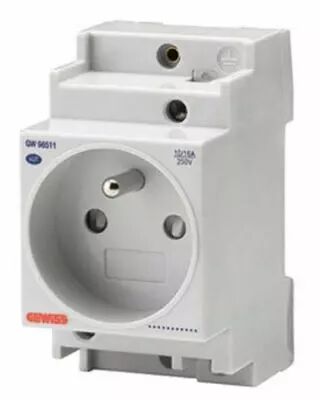 Prise modulaire pour rail en50022- standard fran�ais - 2p+t 16a - 2,5 modules