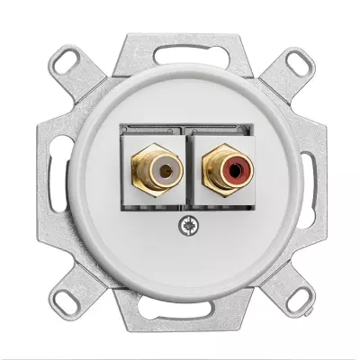 Prise RCA bakelite/duroplaste blanche (101350)