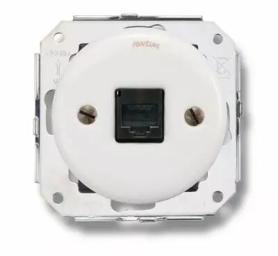Prise RJ45 STP Cat 6A en porcelaine blanche de la collection Garby Colonial de Fontini (31705172)