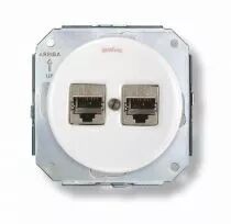 Prise RJ45 UTP Cat 6 double en porcelaine blanche de la collection Garby Colonial de Fontini (31707172)