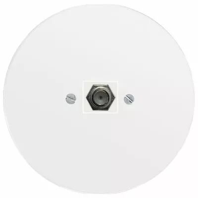 Prise SAT (1 connecteur F femelle) compl�te avec cadre en verre blanc (DSR 99-00-0-00-U-1-30)