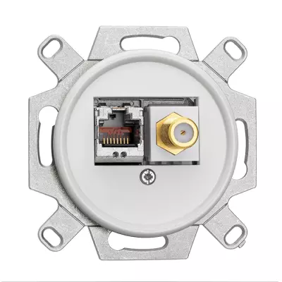 Prise SAT/RJ45 bakelite/duroplaste blanche (101359)