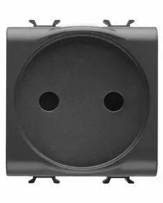 Prise standard fran�ais 250v ac - 2p+t 16a - 2 modules - noir - chorus