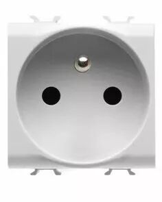 Prise standard fran�ais 250v ac - connexion automatique - 2p+t 16a - 2 modules - blanc - chorus