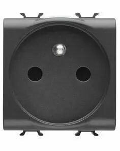 Prise standard fran�ais 250v ac - connexion automatique - 2p+t 16a - 2 modules - noir - chorus