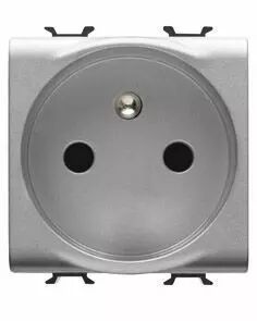 Prise standard fran�ais 250v ac - connexion automatique - 2p+t 16a - 2 modules - titane - chorus