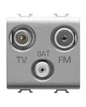 Prise tv-fm - directe - 2 modules - titane - chorus