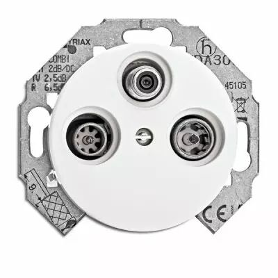 Prise TV-FM- SAT porcelaine (154911)