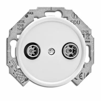 Prise TV-FM bakelite blanche (100727)