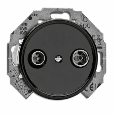 Prise TV-FM bakelite noire (100723)